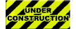 a spinning yellow and black striped banner with the words 'under construction ' written on it in black
